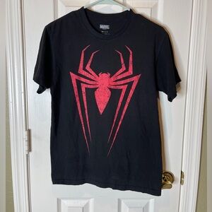 Marvel Black Tee with Red Spider Design
